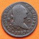 ESPAÑA Rey CARLOS III 2 MARAVEDIES 1789 Ceca de SEGOVIA KM.426 MONEDA DE COBRE Spain 2 Maravedis