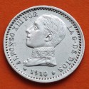 ESPAÑA Rey ALFONSO XIII 50 CENTIMOS 1910 * 1 0 PCV REY y ESCUDO KM.730 MONEDA DE PLATA EBC- Spain silver R/1