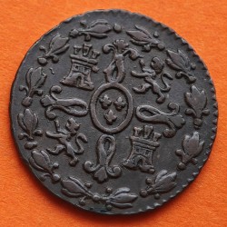 ESPAÑA Rey FERNANDO VII 2 MARAVEDIES 1833 Ceca de SEGOVIA KM.487.1 MONEDA DE COBRE MBC Spain 2 Maravedis R/1