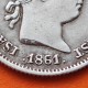 ESPAÑA Reina Isabel II 1 REAL 1861 Ceca de BARCELONA KM.606.1 MONEDA DE PLATA MBC Spain silver coin R/3