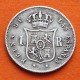 ESPAÑA Reina Isabel II 1 REAL 1861 Ceca de BARCELONA KM.606.1 MONEDA DE PLATA MBC Spain silver coin R/3