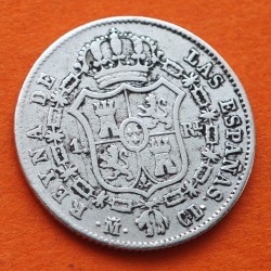 ESPAÑA Reina ISABEL II 1 REAL 1845 CL Ceca de MADRID KM.518.1 MONEDA DE PLATA @ESCASA@ Spain silver coin R/3
