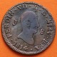 @ESCASA@ ESPAÑA Rey FERNANDO VII 8 MARAVEDIES 1814 J Ceca de JUBIA 1º RETRATO KM.461 MONEDA DE COBRE 8 Maravedis