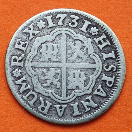 ESPAÑA Rey FELIPE V 1 REAL 1731 S PA Ceca de SEVILLA KM.354 MONEDA DE PLATA Spain colonial silver coin Philippus V