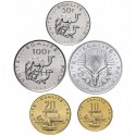 5 monedas x DJIBOUTI 5+10+20+50+100 FRANCOS 1991 a 2004 BARCOS y ANIMALES ALUMINIO LATÓN NICKEL SC Africa YIBUTI