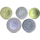 . 5 monedas x BAHRAIN 5 + 10 + 25 + 50 + 100 FILS 1992 y 1995 PALMERA - BARCOS - ESCUDO NICKEL LATÓN y BIMETÁLICA SC