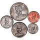 . 5 monedas x SULTANATO DE BRUNEI 1 + 5 + 10 + 20 + 50 SEN 2005 SULTAN HASSANAL BOLKIAH NICKEL y COBRE SC