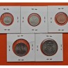 . 5 monedas x SULTANATO DE BRUNEI 1 + 5 + 10 + 20 + 50 SEN 2005 SULTAN HASSANAL BOLKIAH NICKEL y COBRE SC
