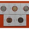 . 5 monedas x BAHRAIN 5 + 10 + 25 + 50 + 100 FILS 1992 y 1995 PALMERA - BARCOS - ESCUDO NICKEL LATÓN y BIMETÁLICA SC