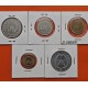 5 monedas x DJIBOUTI 5+10+20+50+100 FRANCOS 1991 a 2004 BARCOS y ANIMALES ALUMINIO LATÓN NICKEL SC Africa YIBUTI