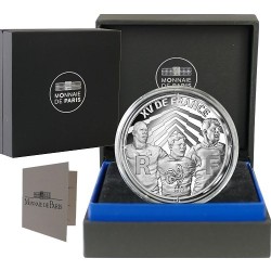 . @2 MONEDAS - RUGBY@ FRANCIA 10 EUROS 2022 CAMPEONATO MUNDIAL - EQUIPO NACIONAL y LOGO PLATA ESTUCHE France