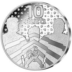 . @2 MONEDAS - RUGBY@ FRANCIA 10 EUROS 2022 CAMPEONATO MUNDIAL - EQUIPO NACIONAL y LOGO PLATA ESTUCHE France