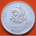 MEXICO 5 PESOS 1952 HIDALGO KM.467 MONEDA DE PLATA MBC+ Mejico silver coin 0,64 ONZAS R/2