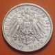 ALEMANIA 3 MARCOS 1914 A PRUSIA Rey WILHELM II KM.538 MONEDA DE PLATA EBC Germany Deutsches Reich DREI MARK R/2