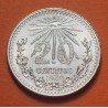 MEXICO 20 CENTAVOS 1939 AGUILA y VALOR KM.438 MONEDA DE PLATA SC- Mejico Mexiko silver coin WWII R/1