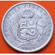 @ESCASA@ PERU 1/2 SOL 1923 DAMA SENTADA y ESCUDO KM.216 MONEDA DE PLATA BAJA República Peruana