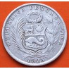 @ESCASA@ PERU 1/2 SOL 1923 DAMA SENTADA y ESCUDO KM.216 MONEDA DE PLATA BAJA República Peruana