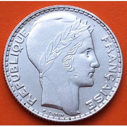 FRANCIA 10 FRANCOS 1930 BUSTO DE DAMA Ceca TURIN KM.878 MONEDA DE PLATA EBC France Silver 10 Francs R/2