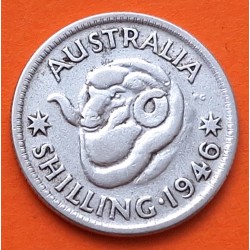 AUSTRALIA 1 SHILLING 1946 Ceca de MELBOURNE CARNERO REY JORGE VI KM.39A MONEDA DE PLATA MBC- silver coin