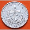 @ESCASA@ CUBA 20 CENTAVOS 1948 PATRIA y LIBERTAD ESTRELLA KM.13.2 MONEDA DE PLATA EBC- Caribe Havana silver