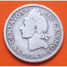REPUBLICA DOMINICANA 25 CENTAVOS 1947 INDIO CON PLUMAS KM.20 MONEDA DE PLATA MUY CIRCULADA Dominican Republic silver