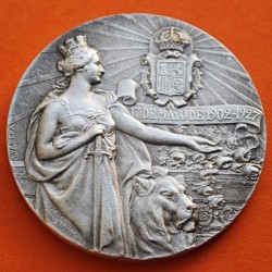 @MUY RARA@ BILBAO MEDALLA 1874 A SUS DEFENSORES DEL SITIO TERCERA GUERRA CARLISTA HONOR y PATRIA VIZCAYA COBRE