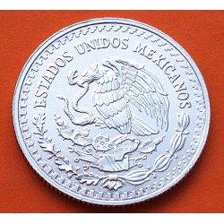 MEXICO 1/2 ONZA 1992 ANGEL LIBERTAD MONEDA DE PLATA PURA SC + Imperfecciones OUNCE OZ silver coin Half