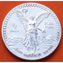 MEXICO 1/2 ONZA 1992 ANGEL LIBERTAD MONEDA DE PLATA PURA SC + Imperfecciones OUNCE OZ silver coin Half
