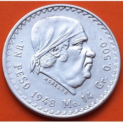 MEXICO 1 PESO 1948 MORELOS y PAVON KM.456 MONEDA DE PLATA EBC- Mejico silver coin R/3