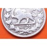 . IRAN 2000 DINARS 1910 AH 1328 LEÓN - SULTAN Ahmad Shah Qajar TEHERÁN KM.1040 MONEDA DE PLATA silver 5 Kran