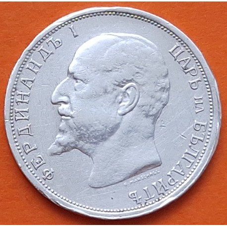 BULGARIA 1 LEV 1912 REY FERNANDO I Ceca KREMNITZ KM.31 MONEDA DE PLATA MBC+ Bulgarien silver 1 Leva 1912