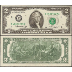 @ESCASO@ ESTADOS UNIDOS 2 DOLARES 1976 THOMAS JEFFERSON Letra al Azar Pick 461F BILLETE SC USA