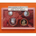 . 4 monedas PROOF x ESTADOS UNIDOS 5 CENTAVOS + 10 CENTAVOS DIME 2009 + 1/2 DOLAR 2009 S KENNEDY PLATA + 1 DOLAR 2002 SACAGAWEA