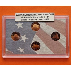 . 4 monedas x ESTADOS UNIDOS 1 CENTAVO 2009 S LINCOLN CENT BICENTENNIAL COBRE PROOF US MINT SET NO BOX NO COA