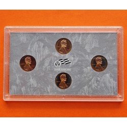 . 4 monedas x ESTADOS UNIDOS 1 CENTAVO 2009 S LINCOLN CENT BICENTENNIAL COBRE PROOF US MINT SET NO BOX NO COA