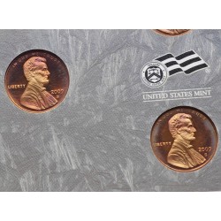 . 4 monedas x ESTADOS UNIDOS 1 CENTAVO 2009 S LINCOLN CENT BICENTENNIAL COBRE PROOF US MINT SET NO BOX NO COA