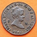 ESPAÑA REINA ISABEL II 2 MARAVEDIES 1846 Ceca de SEGOVIA KM.532 MONEDA DE COBRE @ESCASA@ Spain 2 Maravedis