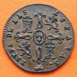 ESPAÑA REINA ISABEL II 2 MARAVEDIES 1846 Ceca de SEGOVIA KM.532 MONEDA DE COBRE @ESCASA@ Spain 2 Maravedis