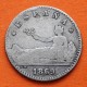 ESPAÑA Gobierno Provisional 50 CENTIMOS 1869 * -/9 SNM DAMA TUMBADA KM.659 MONEDA DE PLATA @ESCASA@ R/4