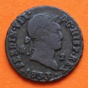 ESPAÑA Rey FERNANDO VII 2 MARAVEDIES 1833 Ceca de SEGOVIA KM.487.1 MONEDA DE COBRE MBC- Spain 2 Maravedis R/4