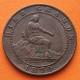 ESPAÑA Gobierno Provisional 10 CENTIMOS 1870 OM DAMA y LEON KM.661 MONEDA DE BRONCE MBC Spain R/4