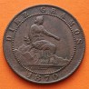ESPAÑA Gobierno Provisional 10 CENTIMOS 1870 OM DAMA y LEON KM.661 MONEDA DE BRONCE MBC Spain R/4