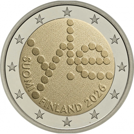 . @01 / JUNIO Envío@ FINLANDIA 2 EUROS 2026 RADIO YLEIS TELEVISIÓN PÚBLICA 1ª MONEDA CONMEMORATIVA SC