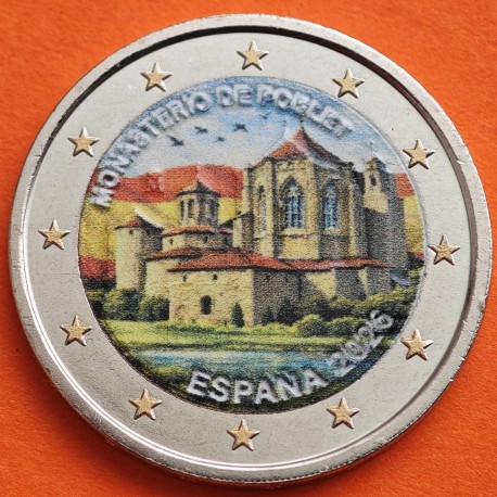 . @0ENVÍO HOY@ COLOR Nº 5 - ESPAÑA 2 EUROS 2026 MONASTERIO DE POBLET - UNESCO cápsula MONEDA CONMEMORATIVA