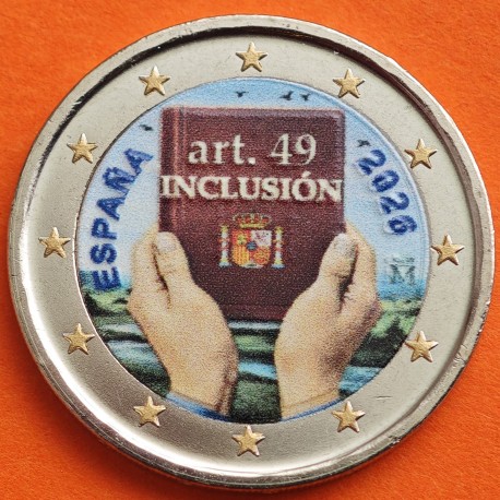 . @0ENVÍO HOY@ COLOR Nº 3 - ESPAÑA 2 EUROS 2026 INCLUSIÓN - ARTÍCULO 49 cápsula MONEDA CONMEMORATIVA