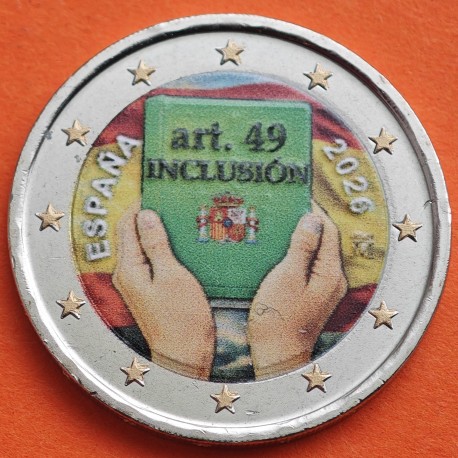 . @0ENVÍO HOY@ COLOR Nº 4 - ESPAÑA 2 EUROS 2026 INCLUSIÓN - ARTÍCULO 49 cápsula MONEDA CONMEMORATIVA
