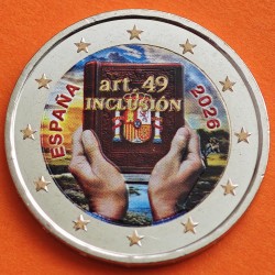 . @0ENVÍO HOY@ COLOR Nº 5 - ESPAÑA 2 EUROS 2026 INCLUSIÓN - ARTÍCULO 49 cápsula MONEDA CONMEMORATIVA