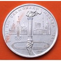@PÁTINA ROJIZA@ RUSIA 1 RUBLO 1980 ANTORCHA - OLIMPIADA DE MOSCU CCCP KM.178 MONEDA DE NICKEL SC- URSS Russia Rouble R/4