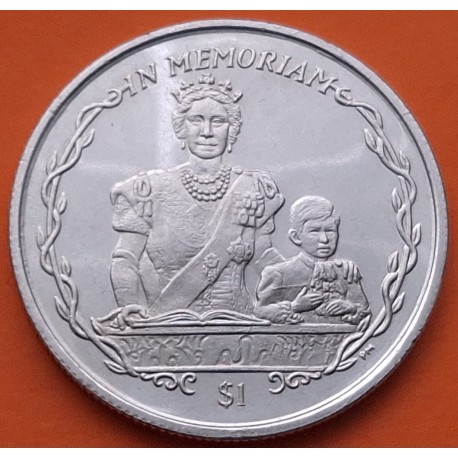 ISLAS VIRGENES BRITANICAS 1 DOLAR 2002 REINA ISABEL y PRINCIPE CARLOS DE NIÑO KM.213 MONEDA DE NICKEL SC- British Virgin Islands