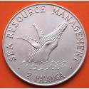 TONGA 2 PAANGA 1980 BALLENA REY TUPOU IV AÑO DE LA FAO KM.63 MONEDA DE NICKEL SC- 2 PA'ANGA 44mm